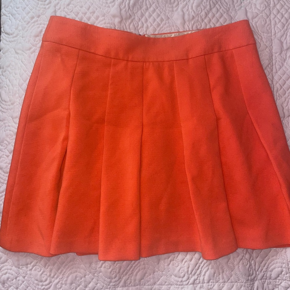 NWOT Banana Republic Orange Pleated Mini Skirt